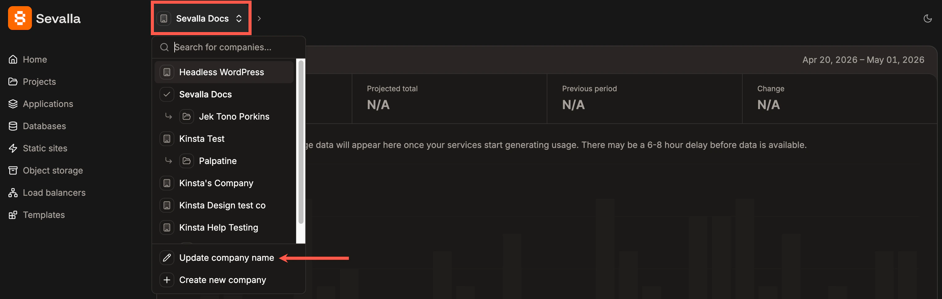 Update your company name