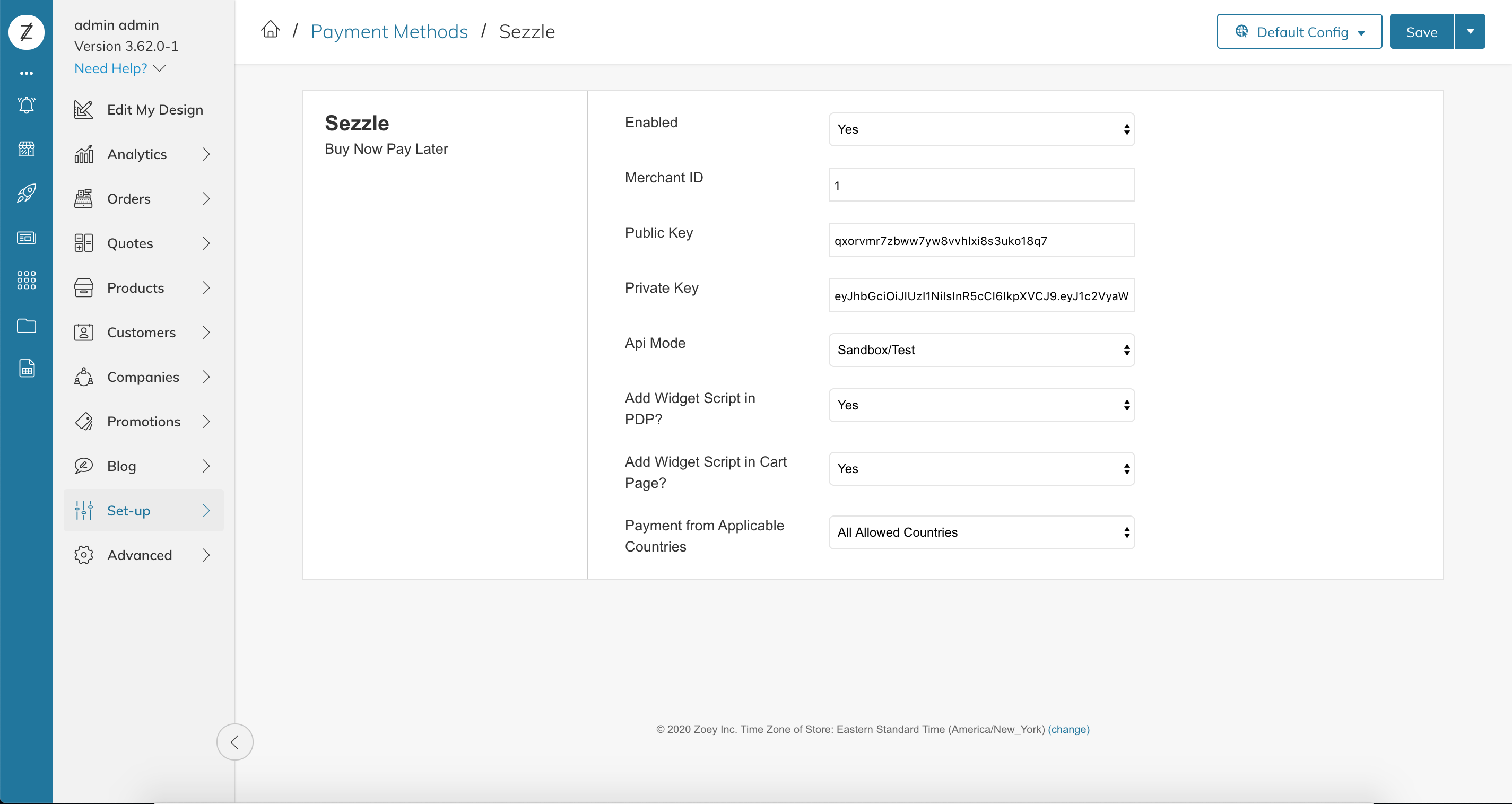 2 Sezzle Settings Pn