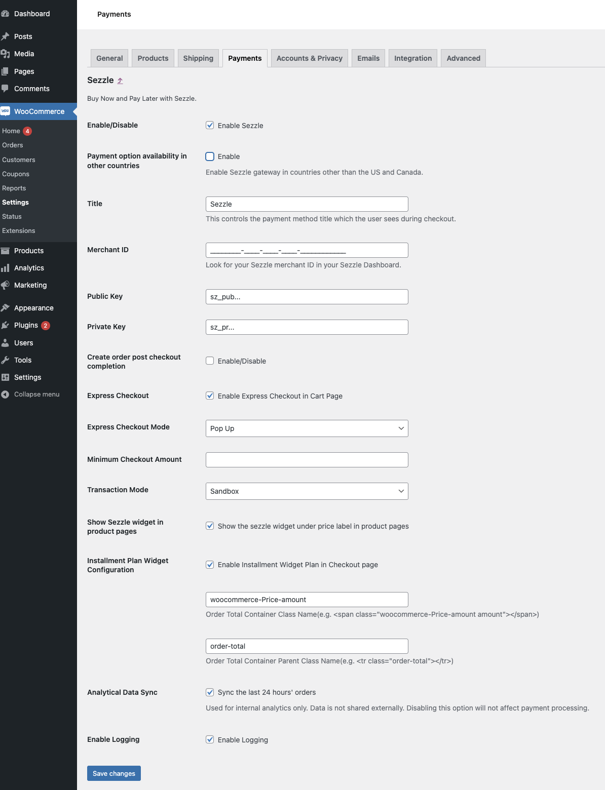 5 Sezzle Settings
Pn