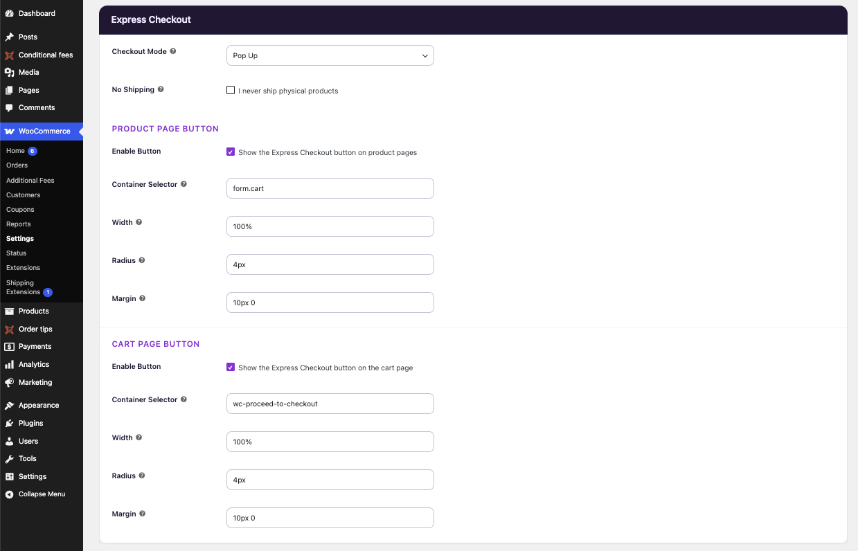 8 Express Settings Pn