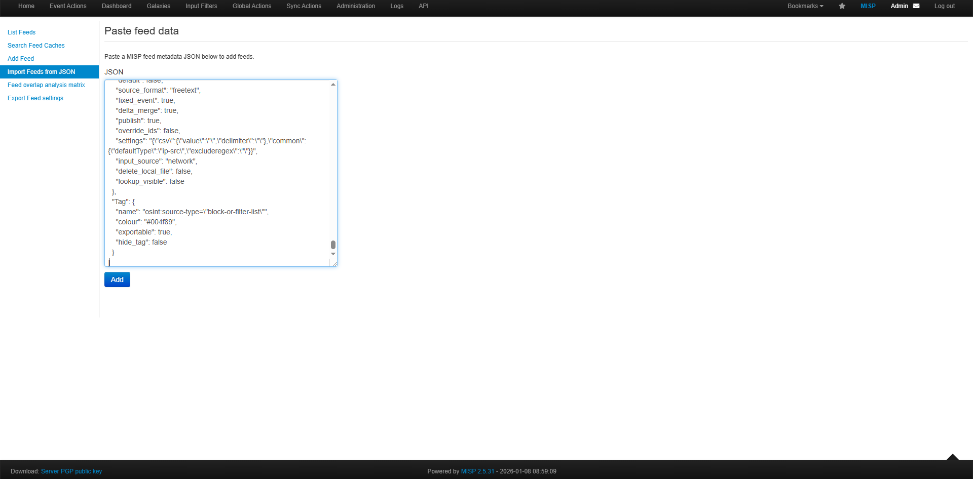 MISP Import MISP Import