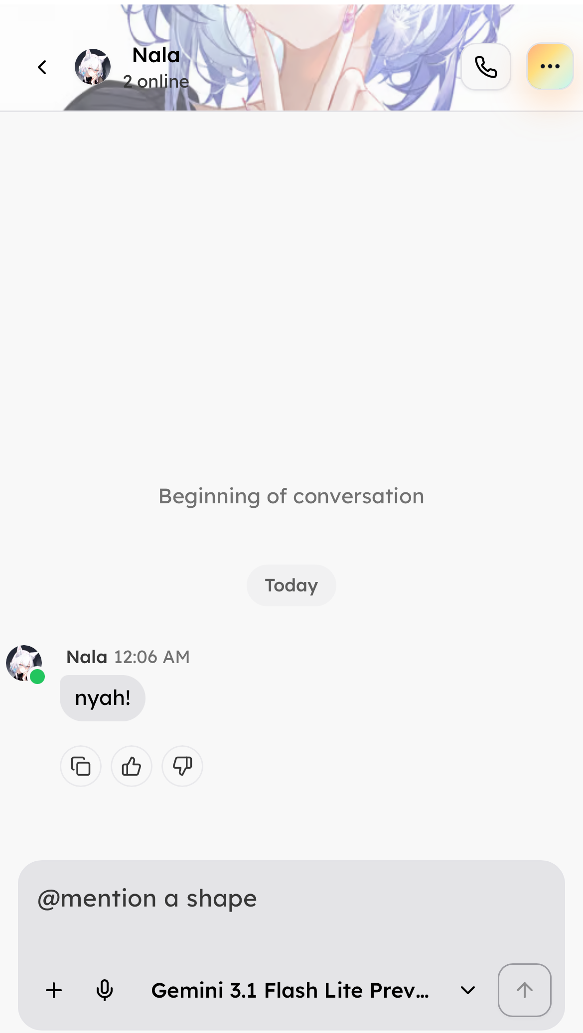 Microphone button in the chat composer