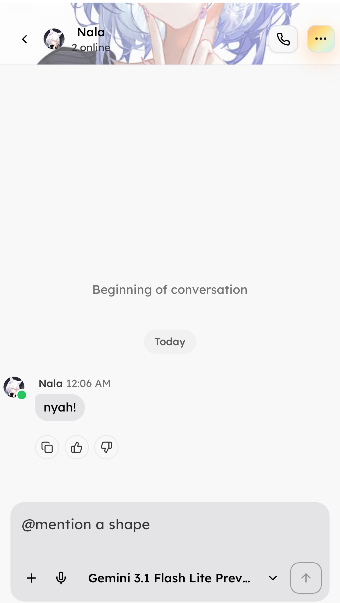 Microphone button in the chat composer