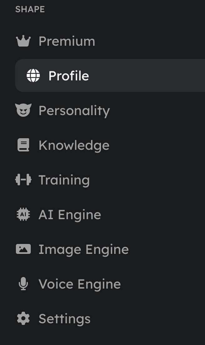 Advanced Shape settings in the Creator Dashboard
