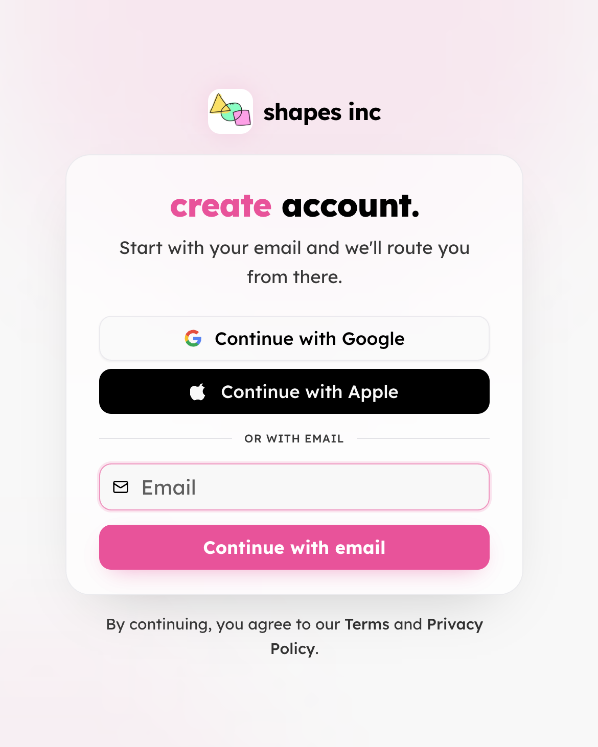 Shapes account sign in