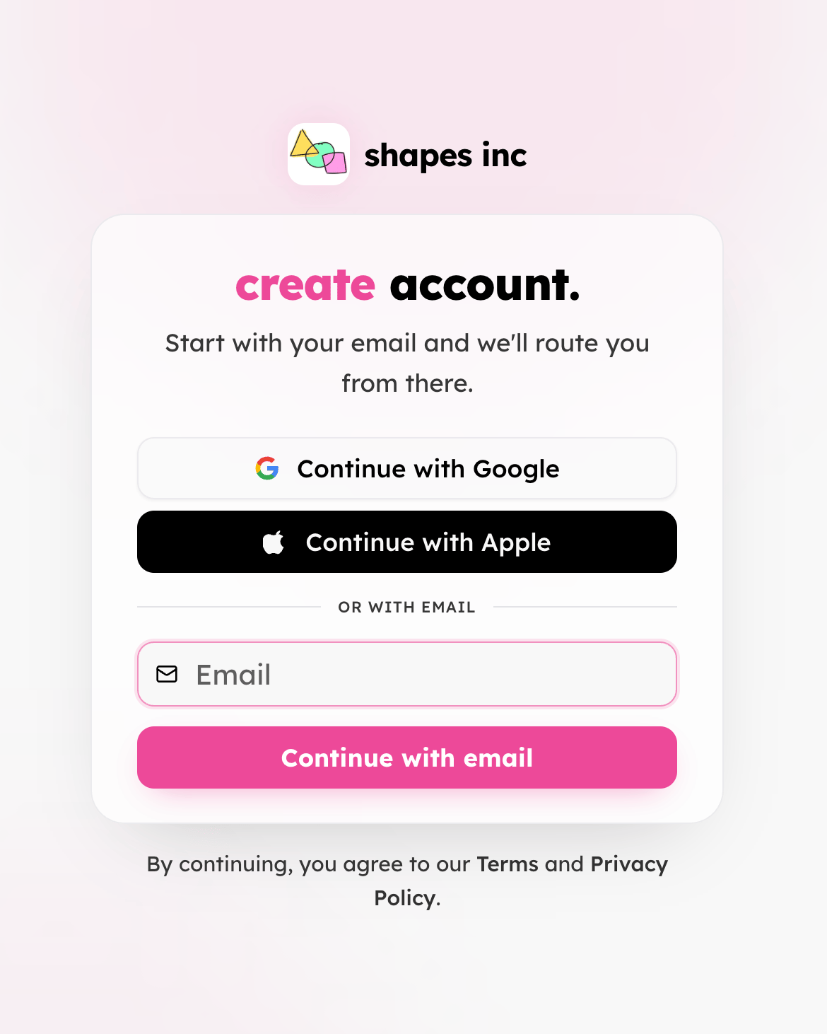 Shapes account sign in