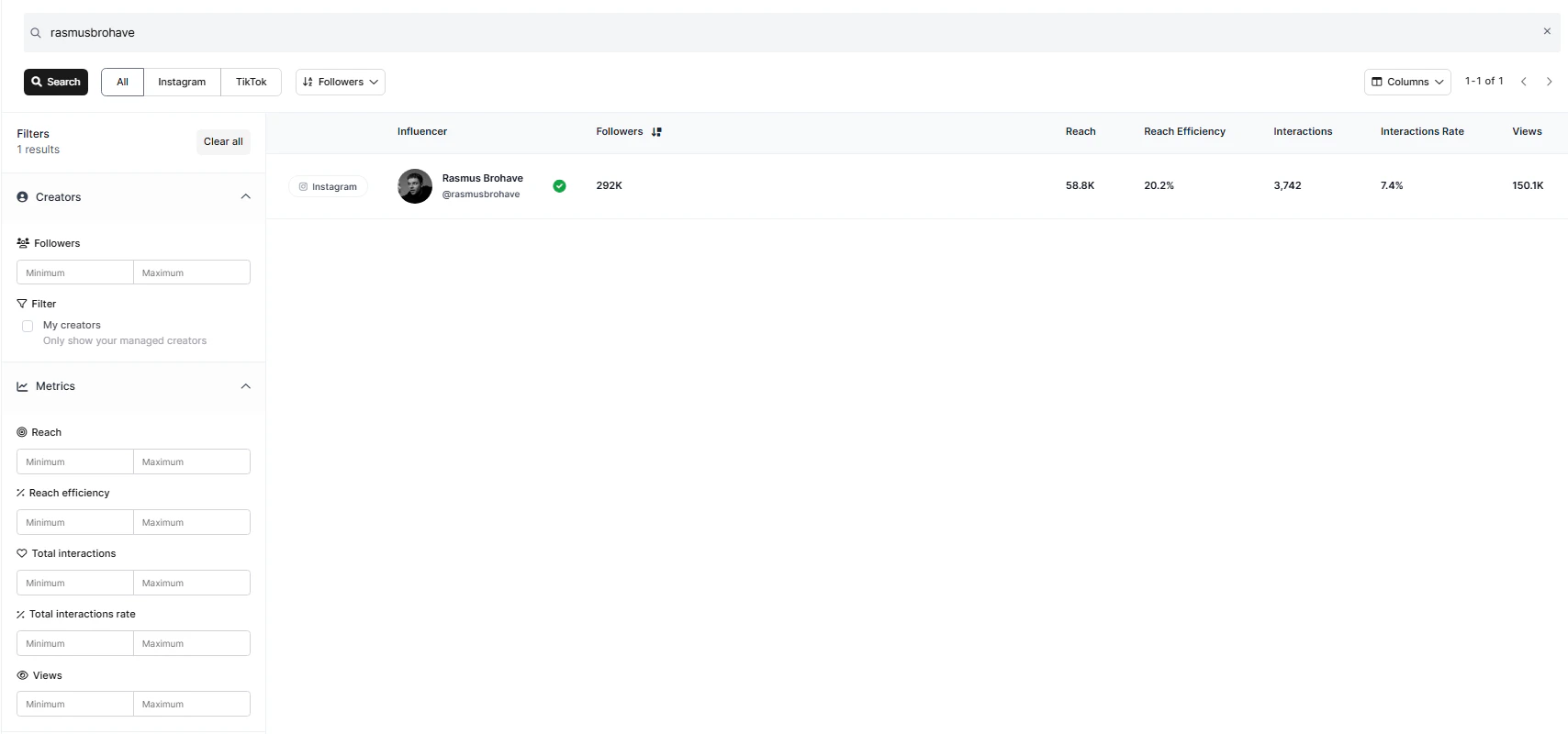 Verified Search Example