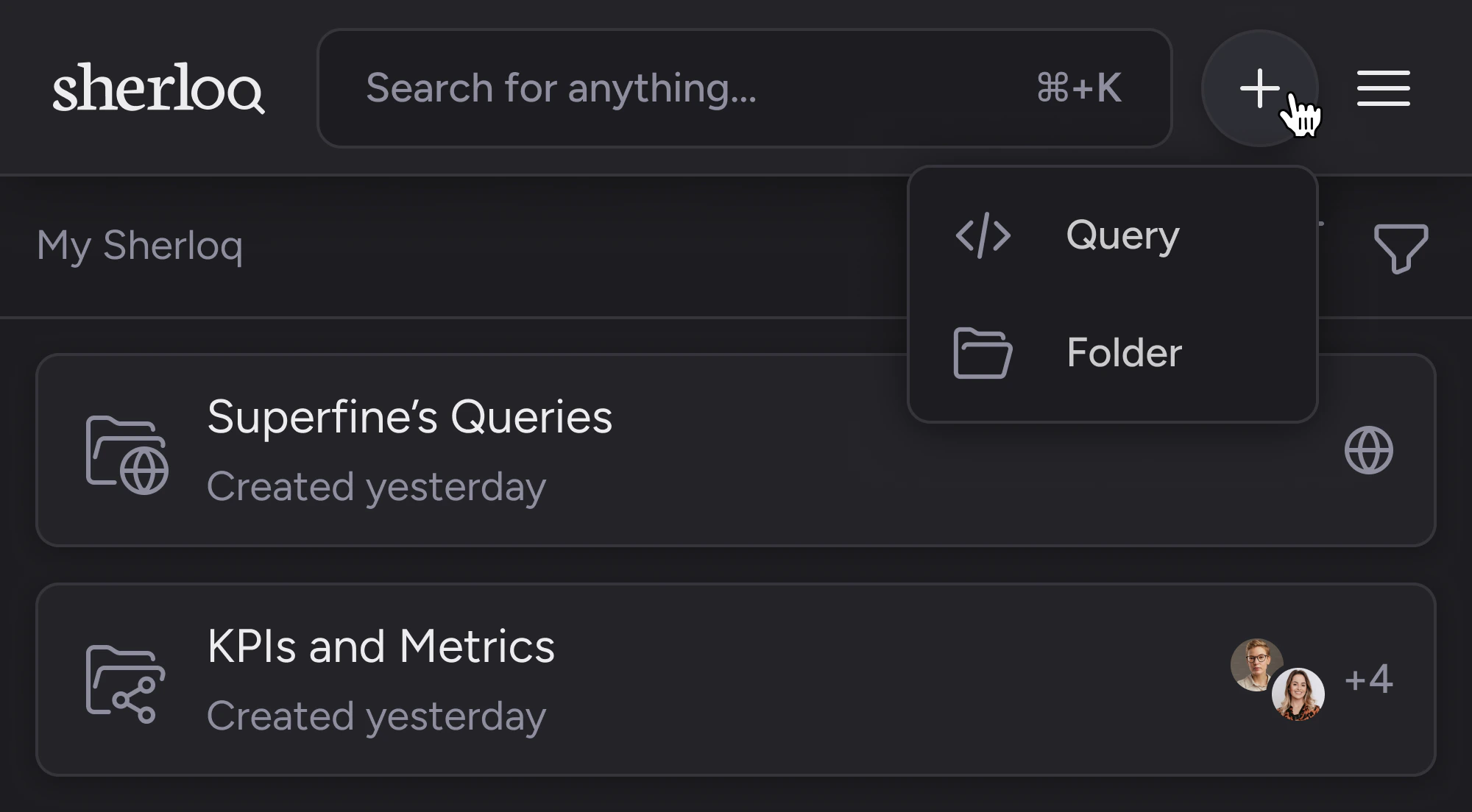 new folder and query