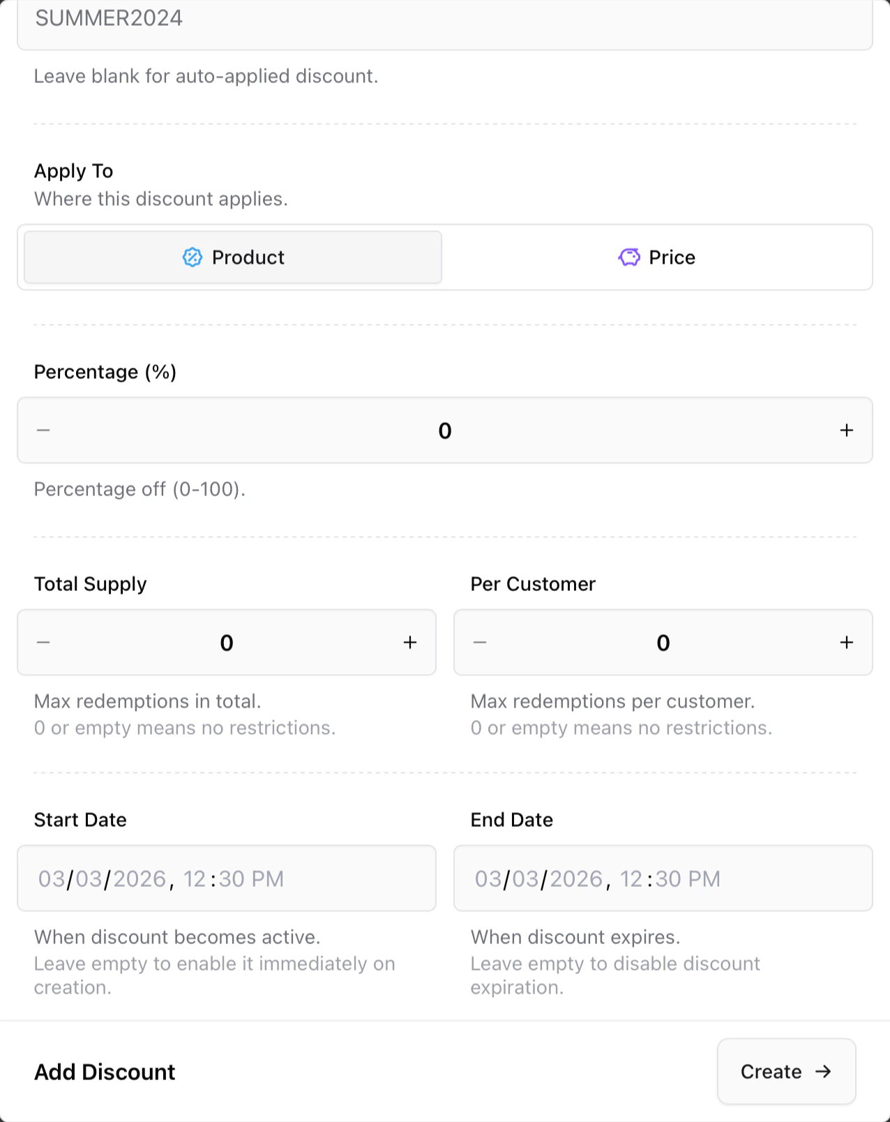 Discounts Creation 2 Discounts Creation 2