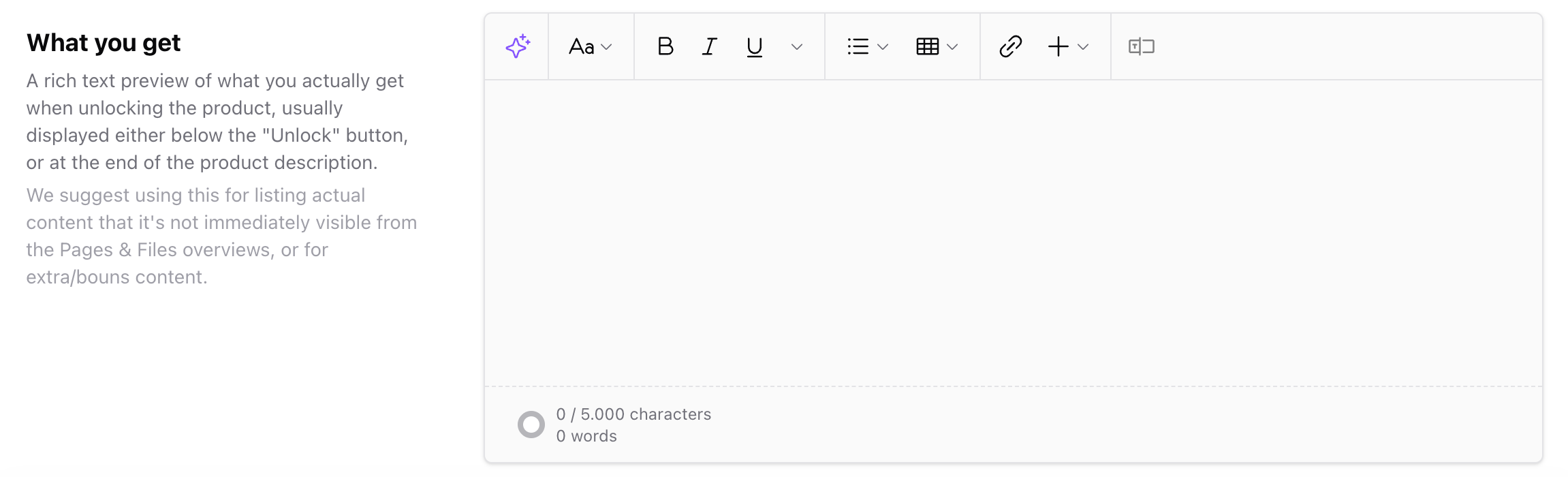 What you get What you get editor inside Sherpo Dash