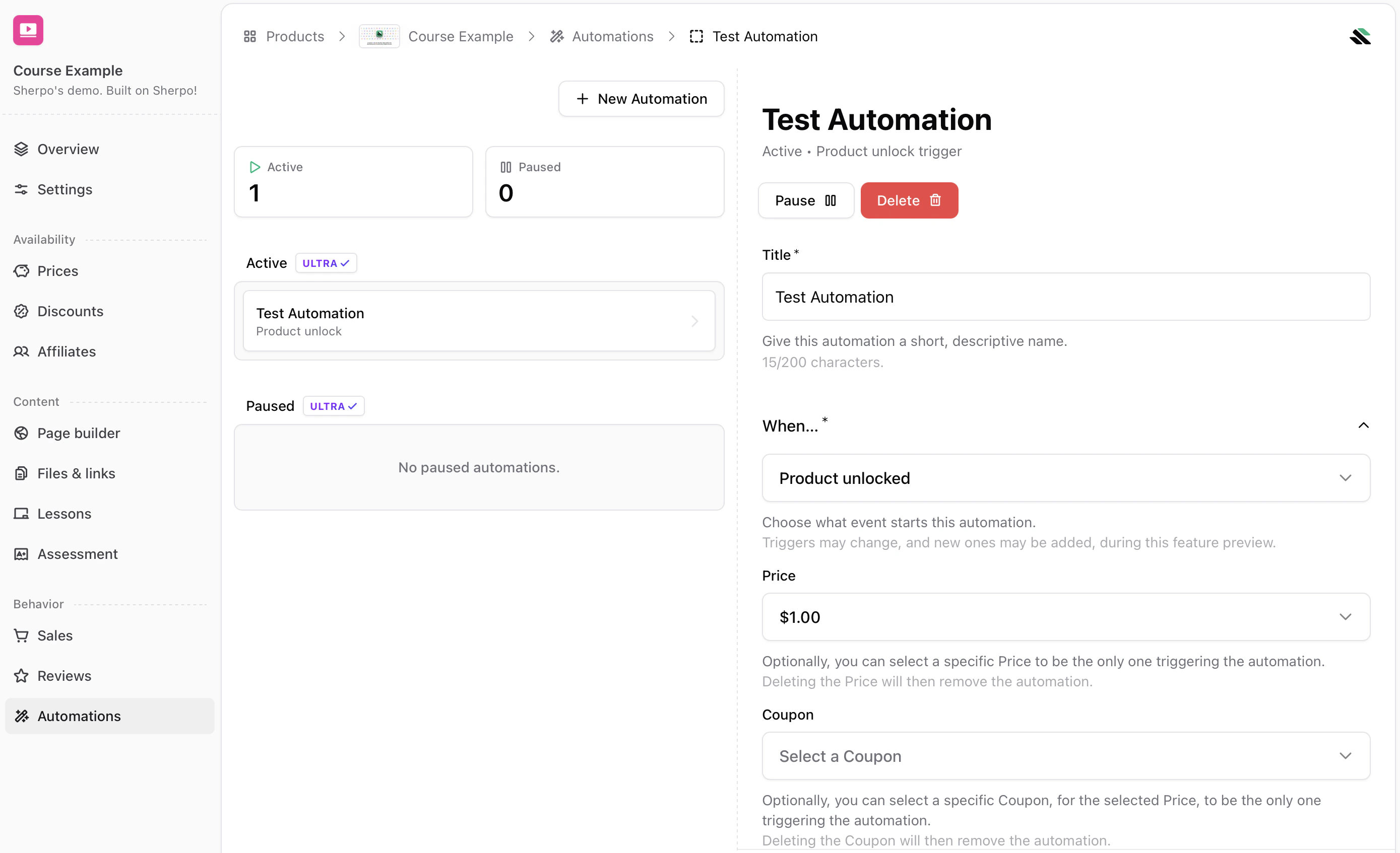 Add automations Add automations from Sherpo's dashboard
