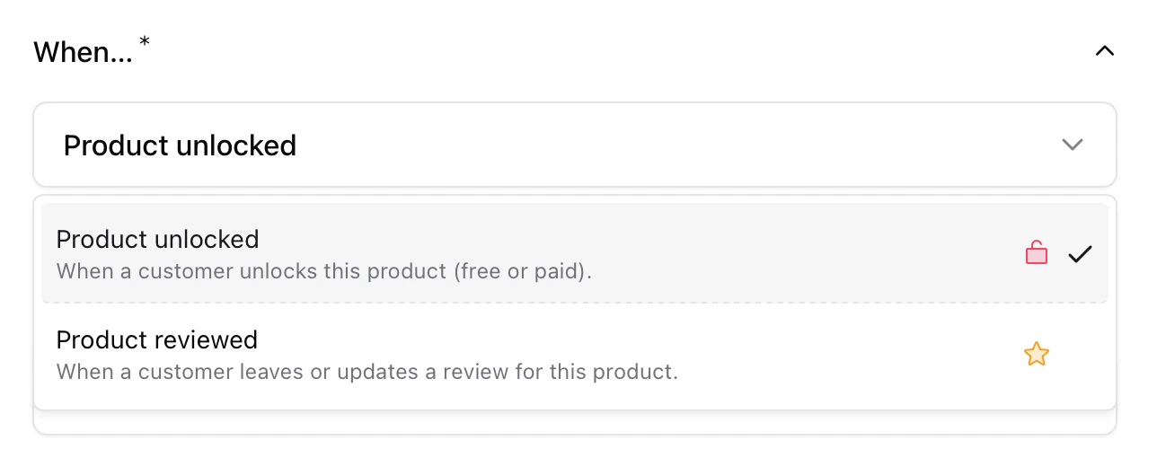 When... Automation triggers from Sherpo's dashboard