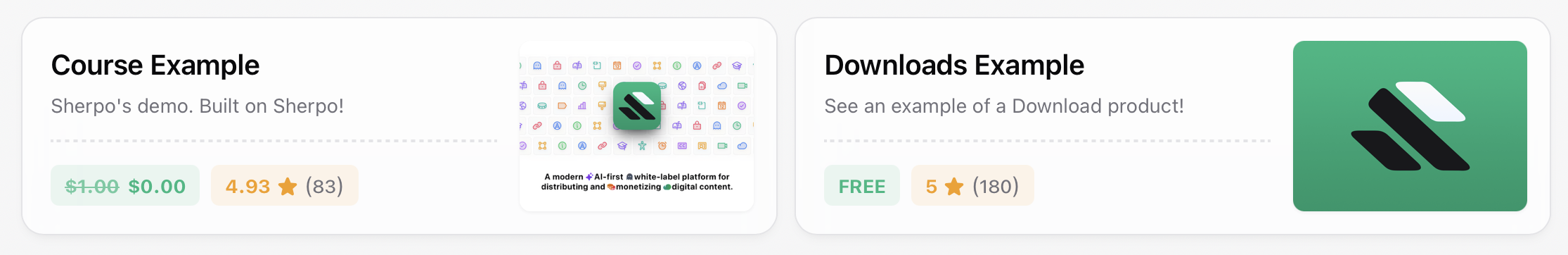 Product poster Product poster in a Sherpo-generated site