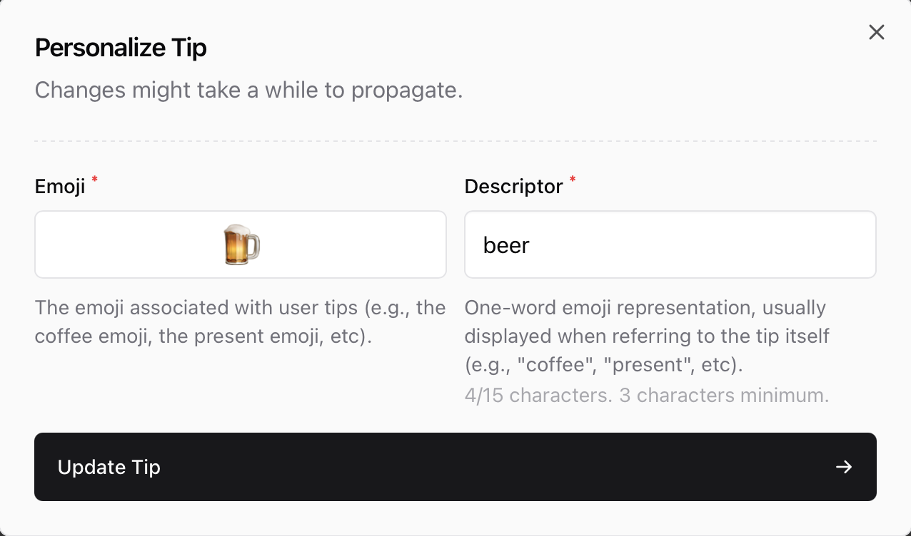 Descriptor example for Coffee product Sherpo Coffee descriptor example