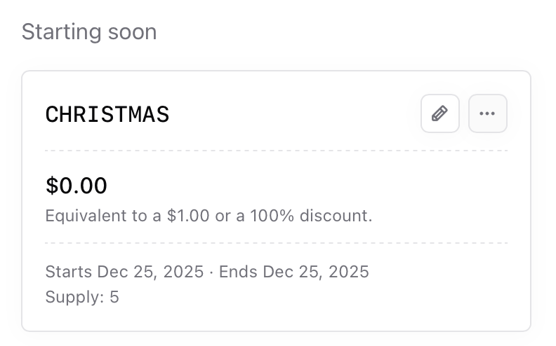 Starting soon coupon Starting soon coupon inside Sherpo dashboard