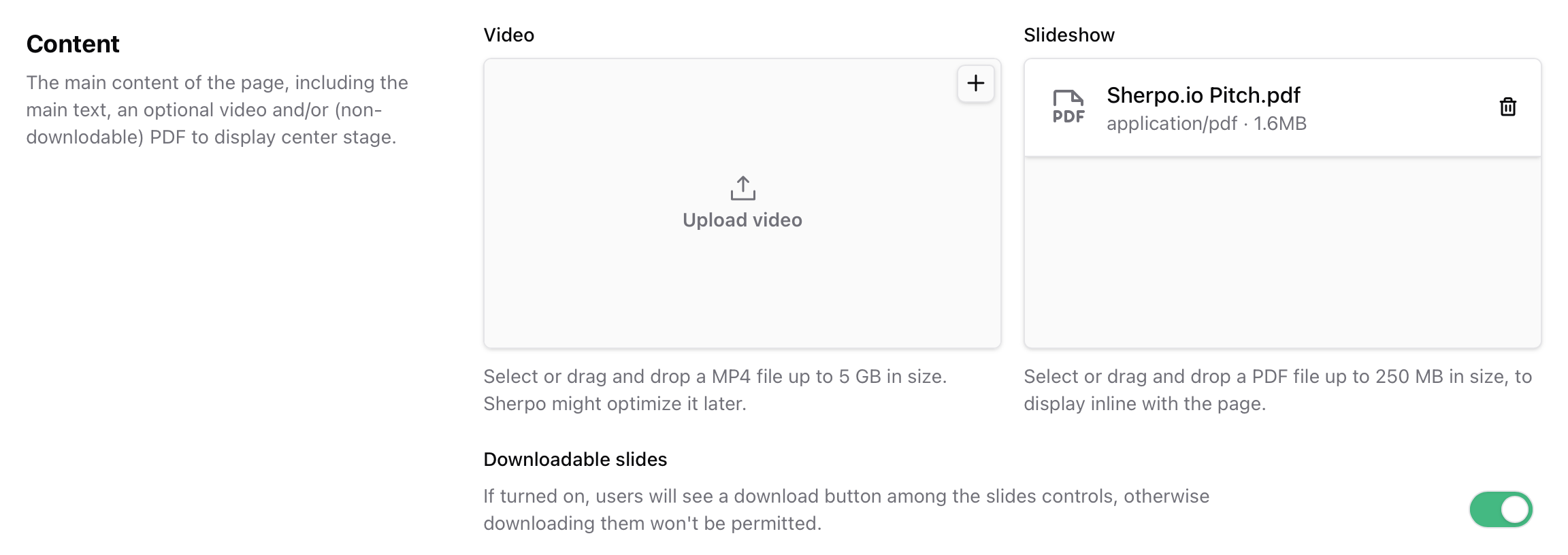 Embedding slides in lesson content Slides and video content in a Sherpo course lesson