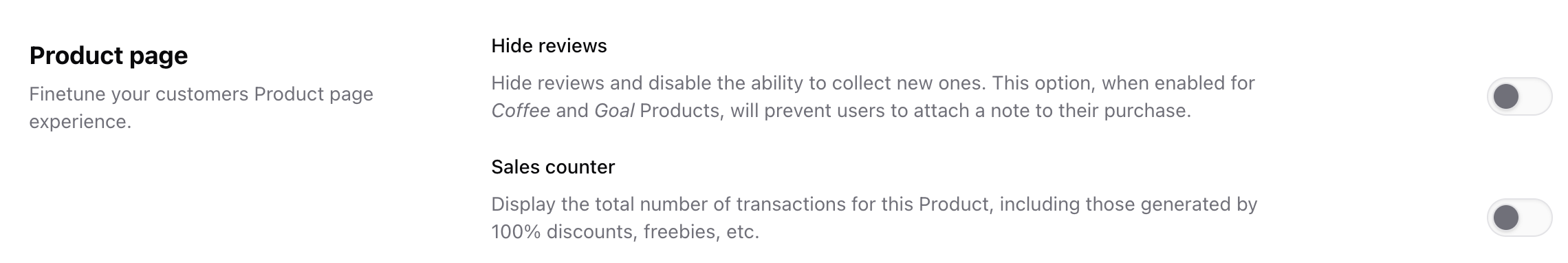 Hide reviews Hide reviews from Sherpo dashboard