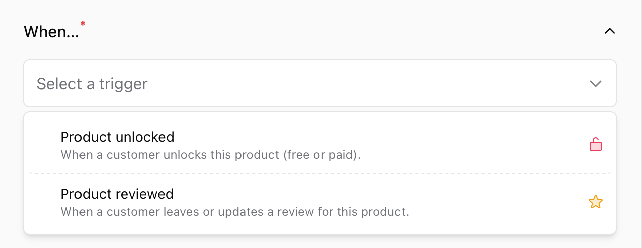 When... Automation triggers from Sherpo's dashboard