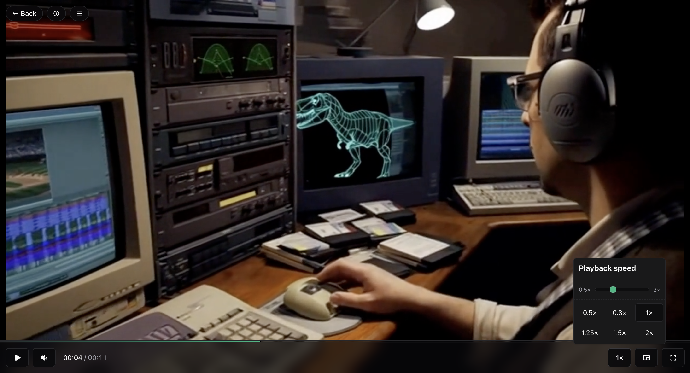 Playback speed Playback speed options inside Sherpo player
