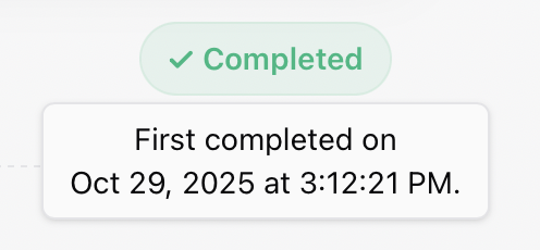 Completed state Lesson completed badge