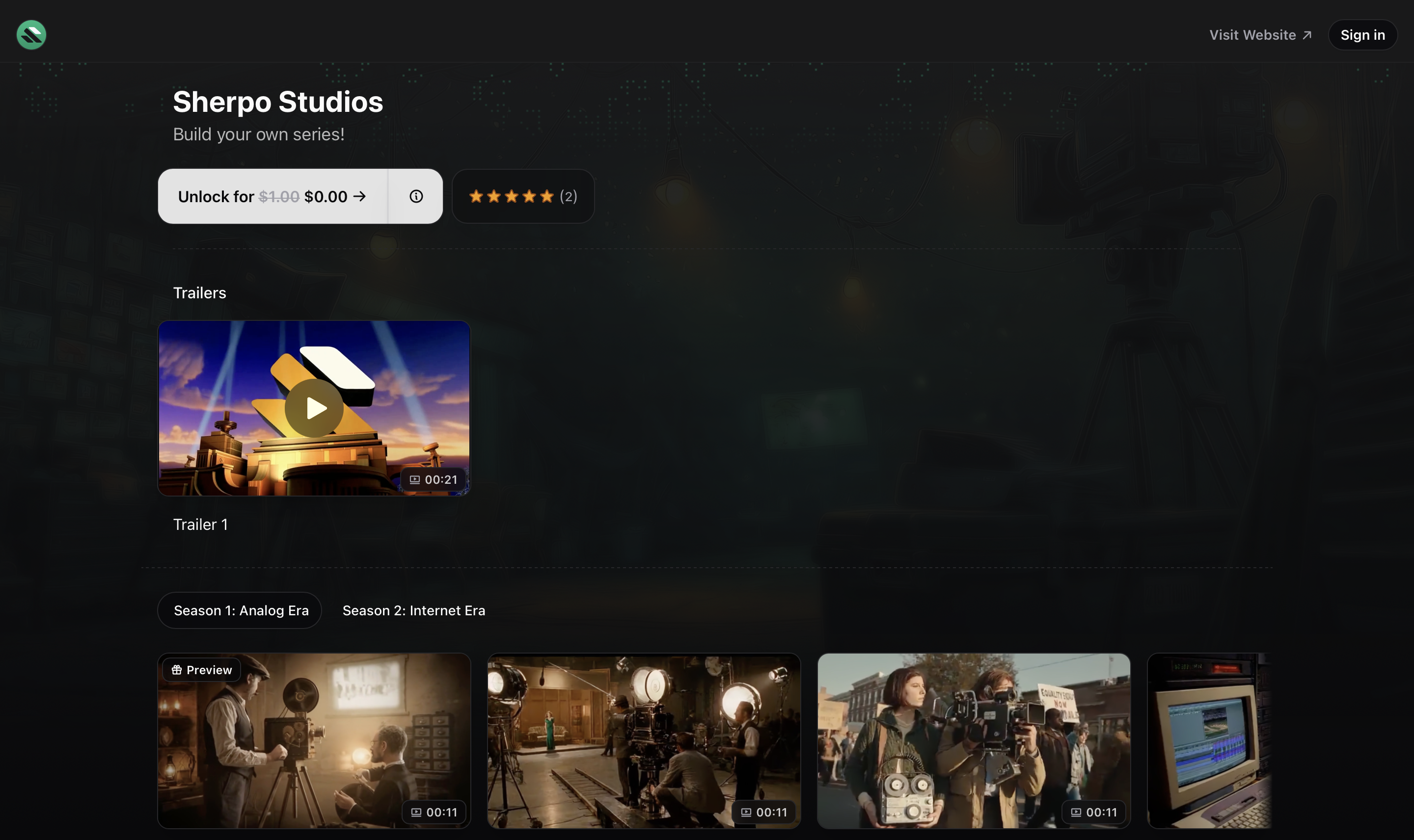 Series overview (locked) Locked Series product overview with trailer preview