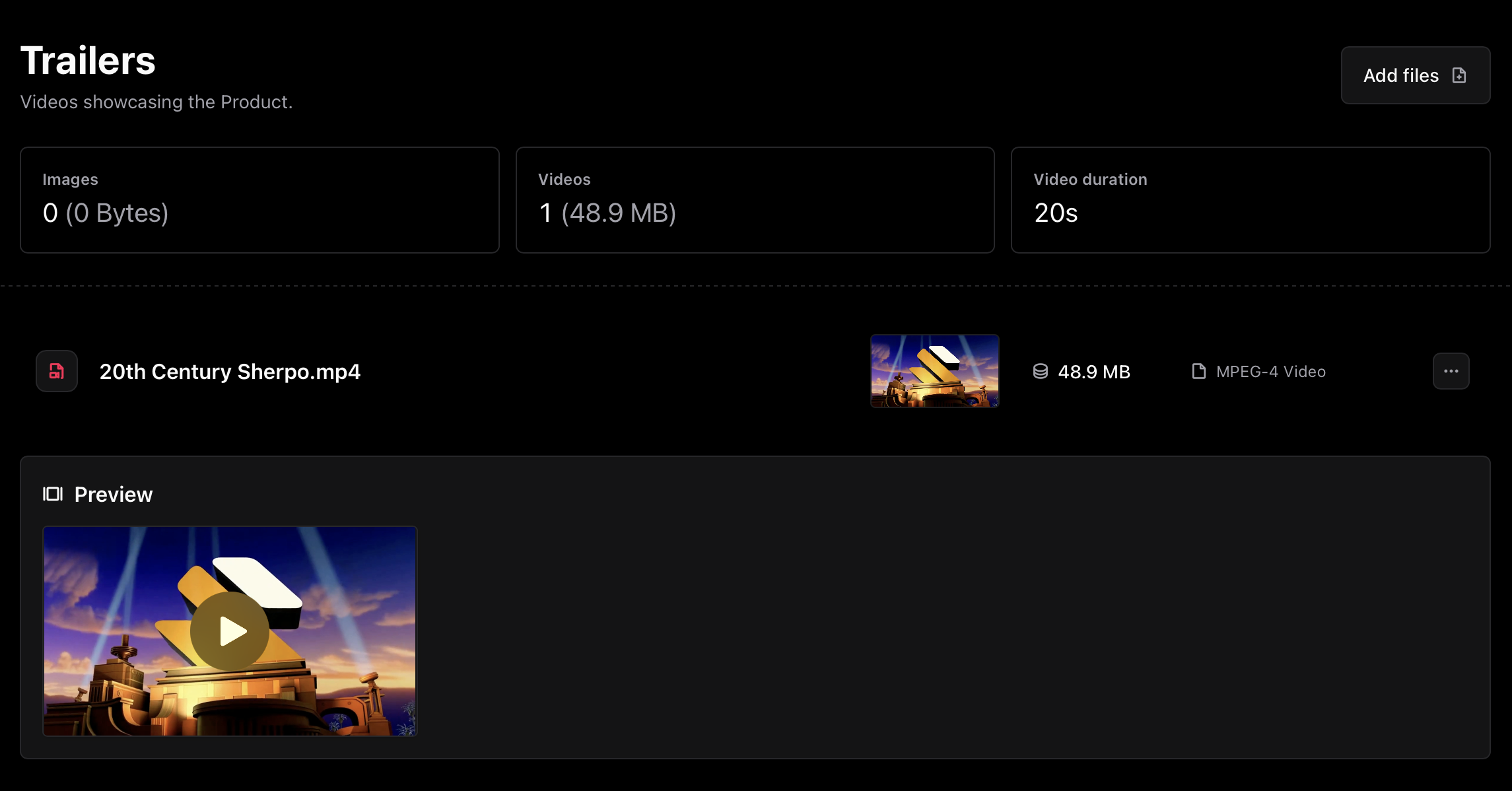 Trailer preview Uploaded trailer with preview