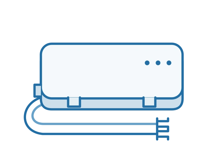 G1C tracker with rounded casing and two power leads