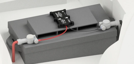 Example FMT100 installation connected to a vehicle battery power source