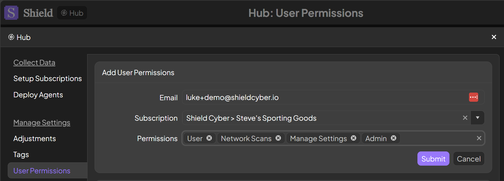 User Permissions Add