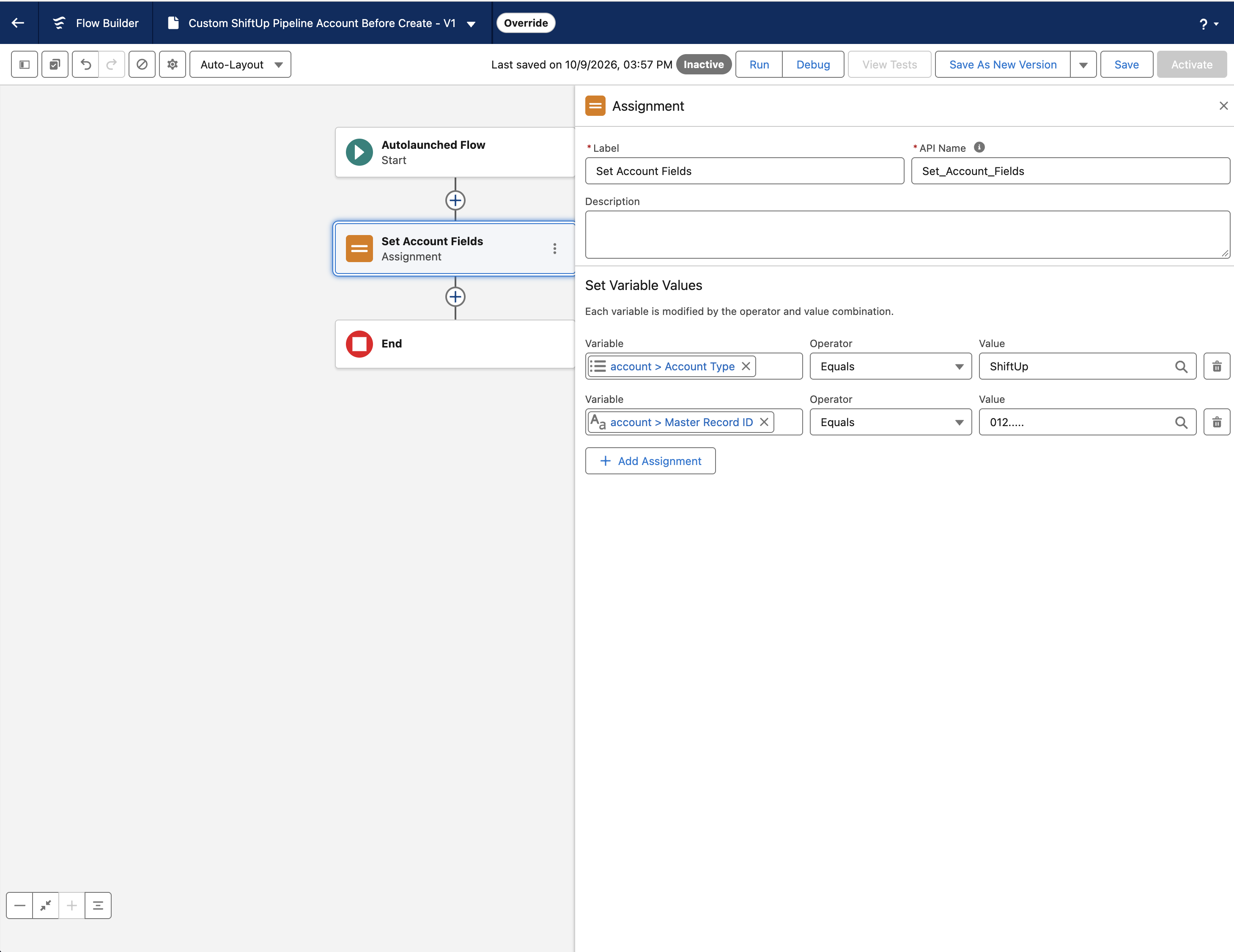 Configure Custom Account Field Assignments