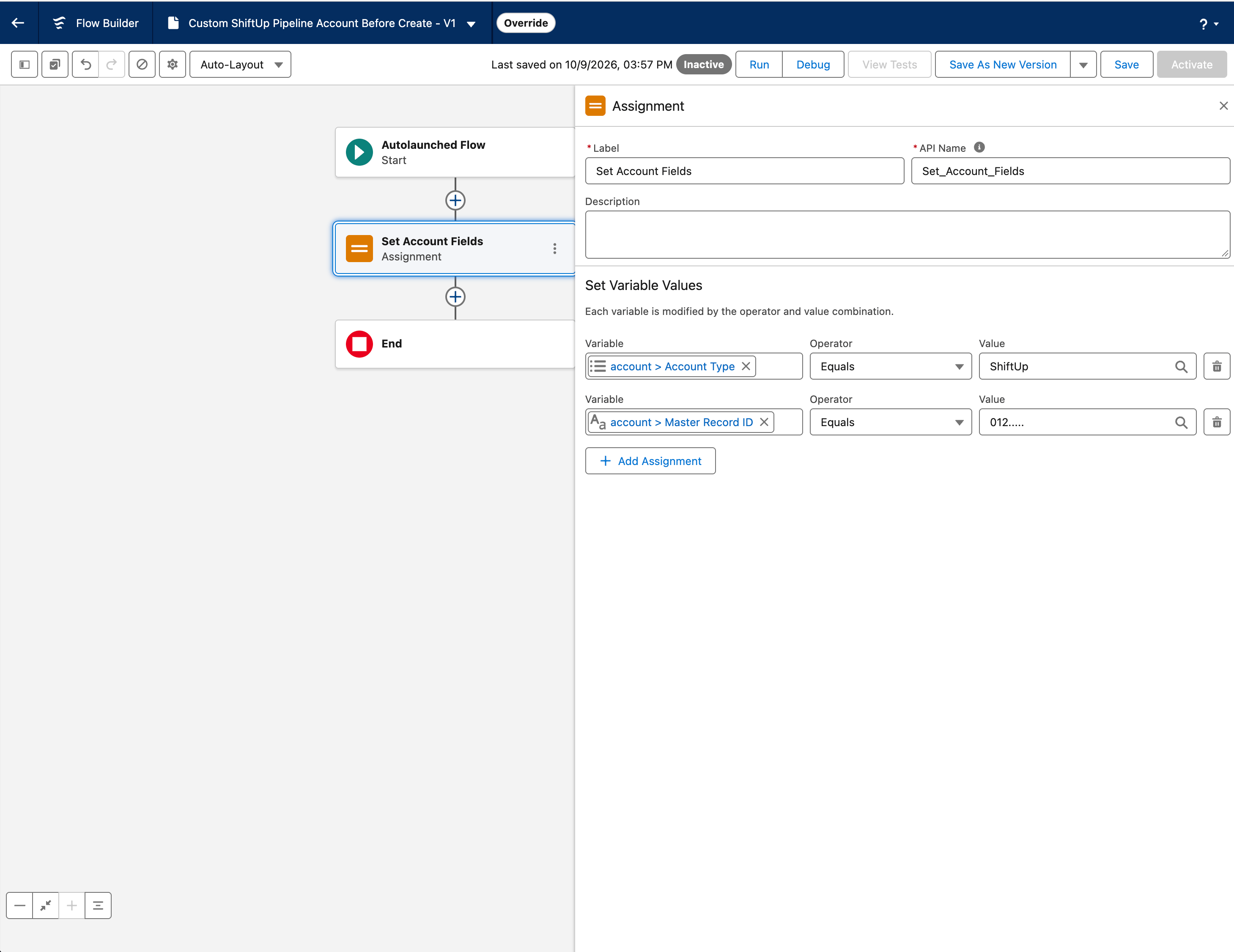 Configure Custom Account Field Assignments