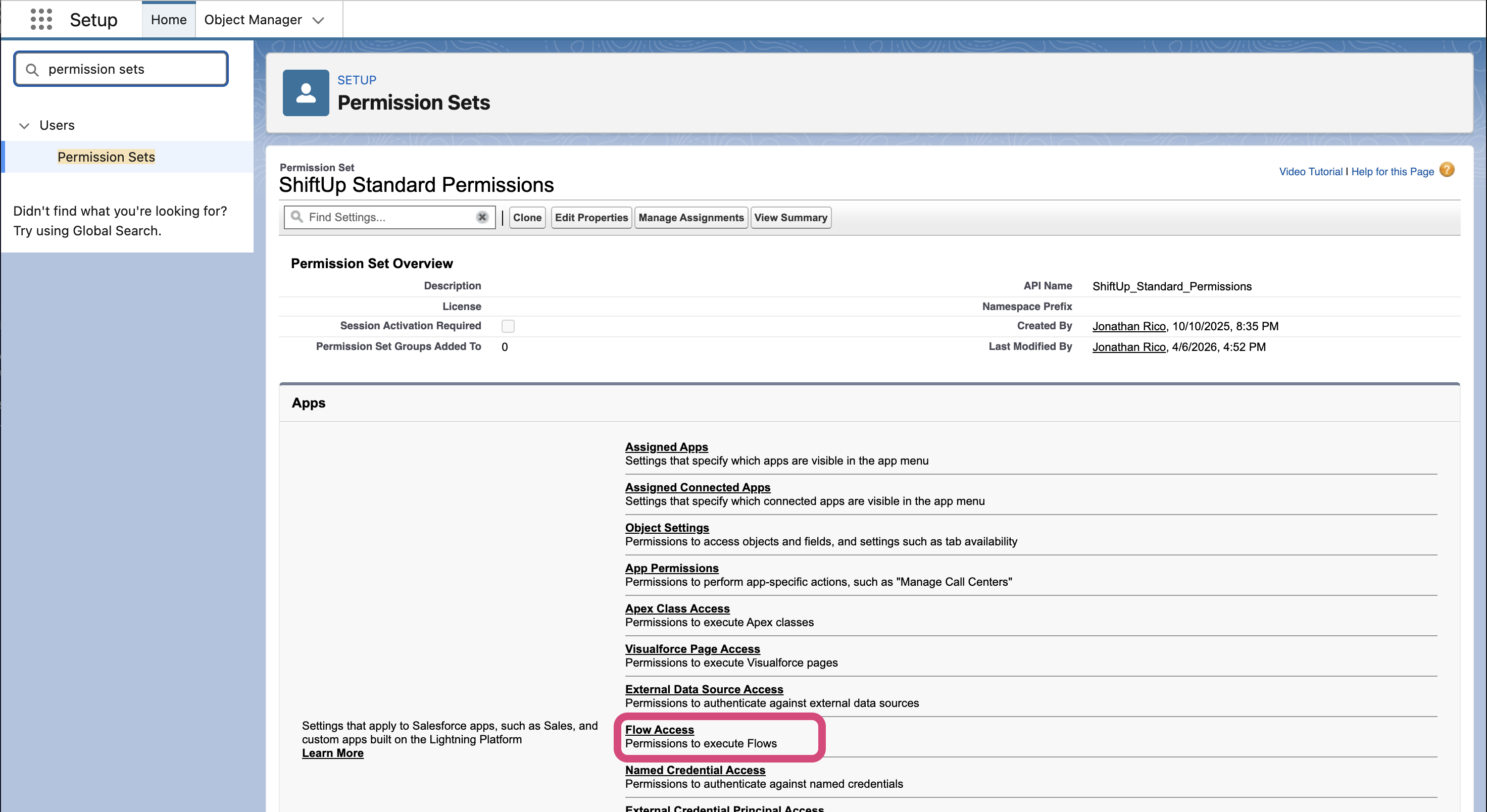 Integration User Standard Permission Set Flow Access