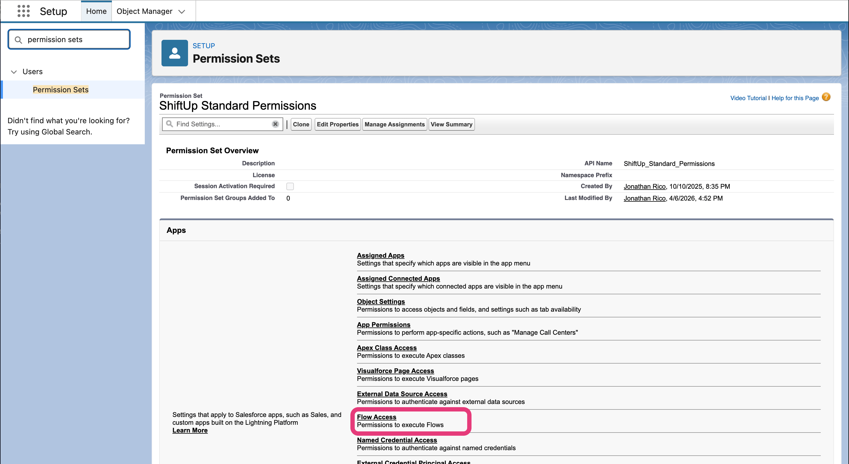 Integration User Standard Permission Set Flow Access