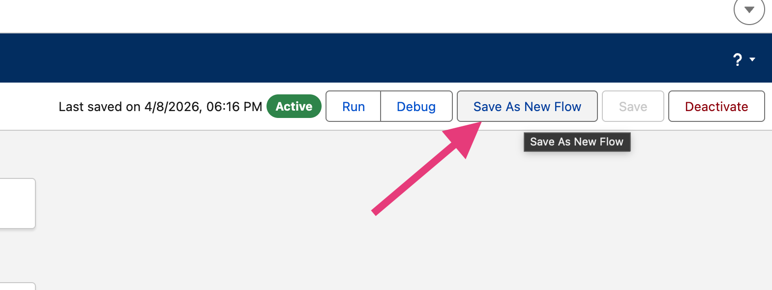 Save As New Flow in Flow Builder