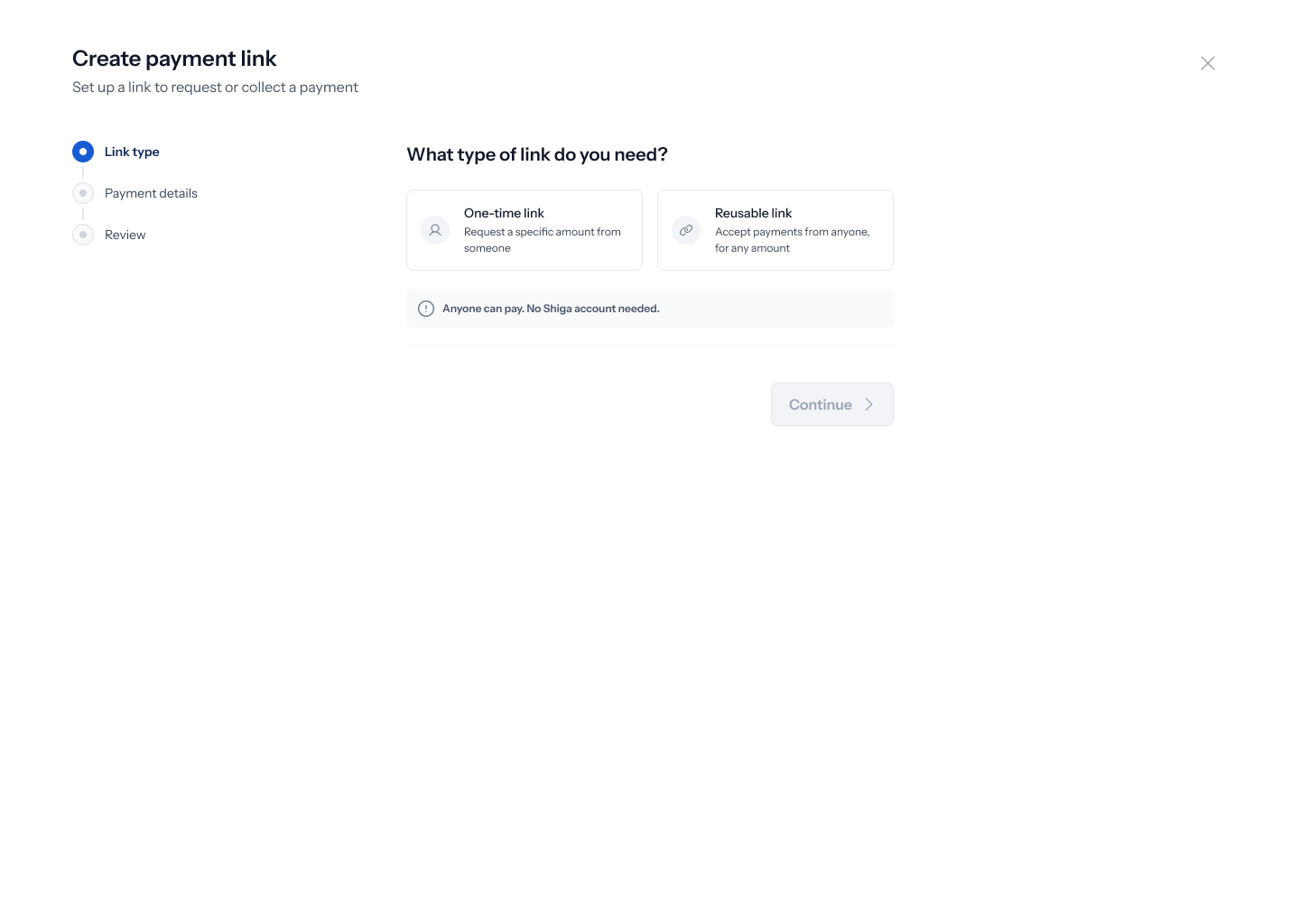 Choose link type