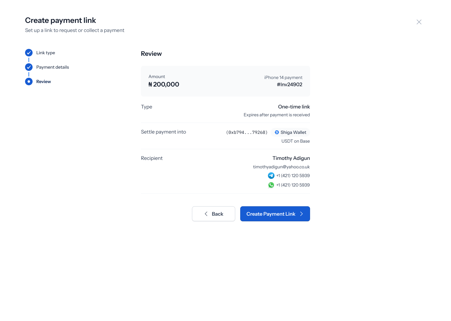 Review before creating