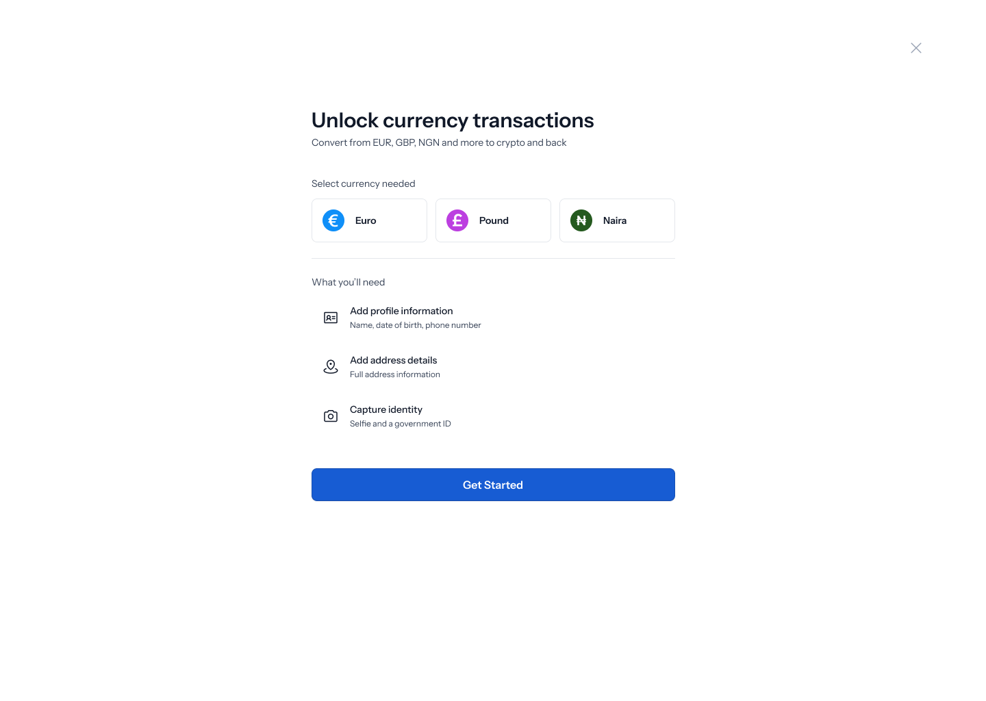 Choose your currencies