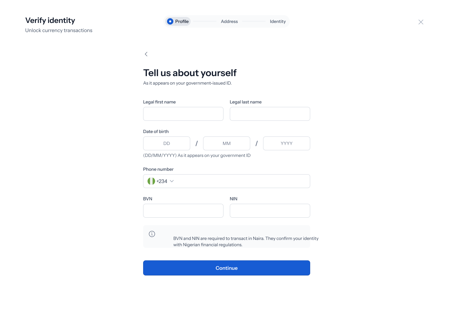 Profile information