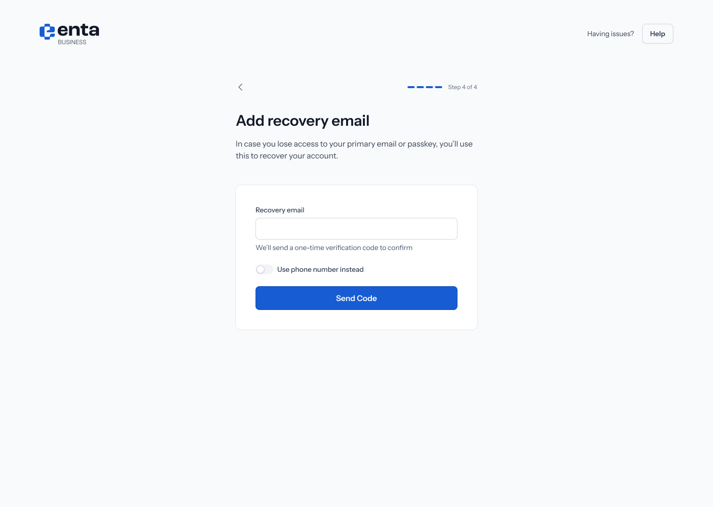 Add recovery email