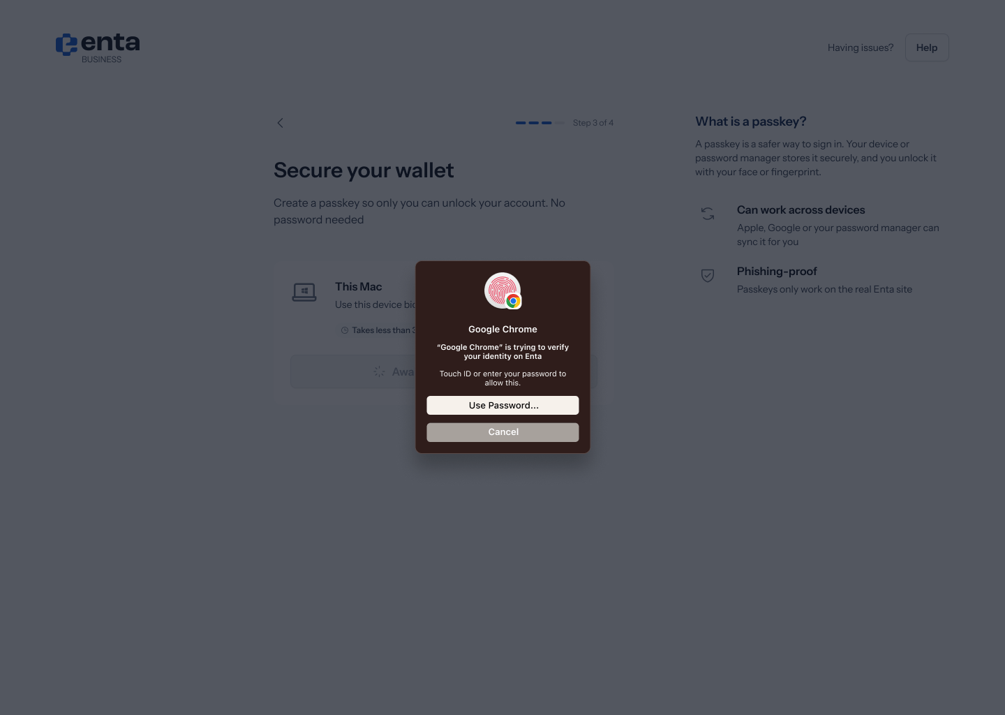 macOS Touch ID prompt