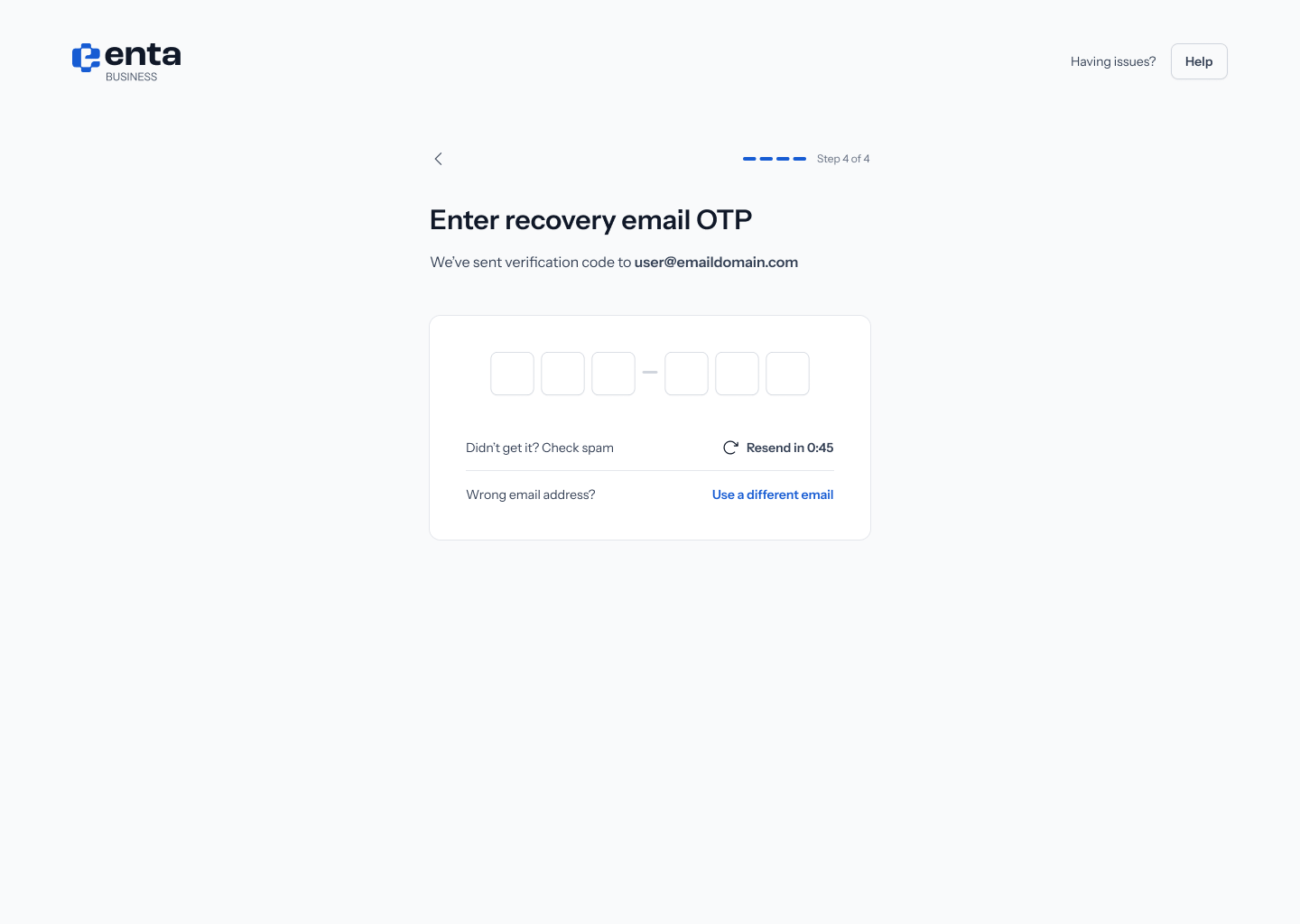 Enter the recovery code