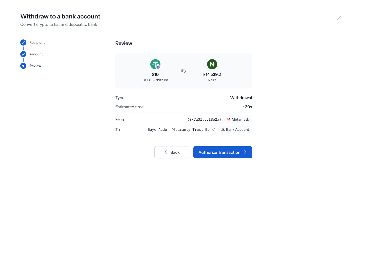 Review your withdrawal