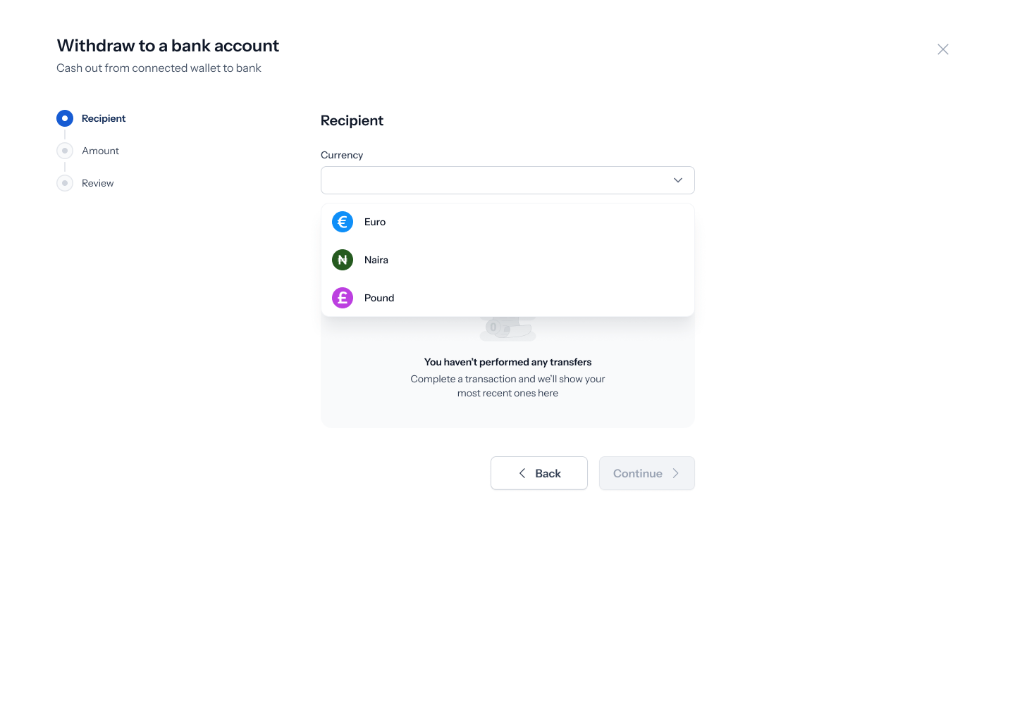 Currency picker