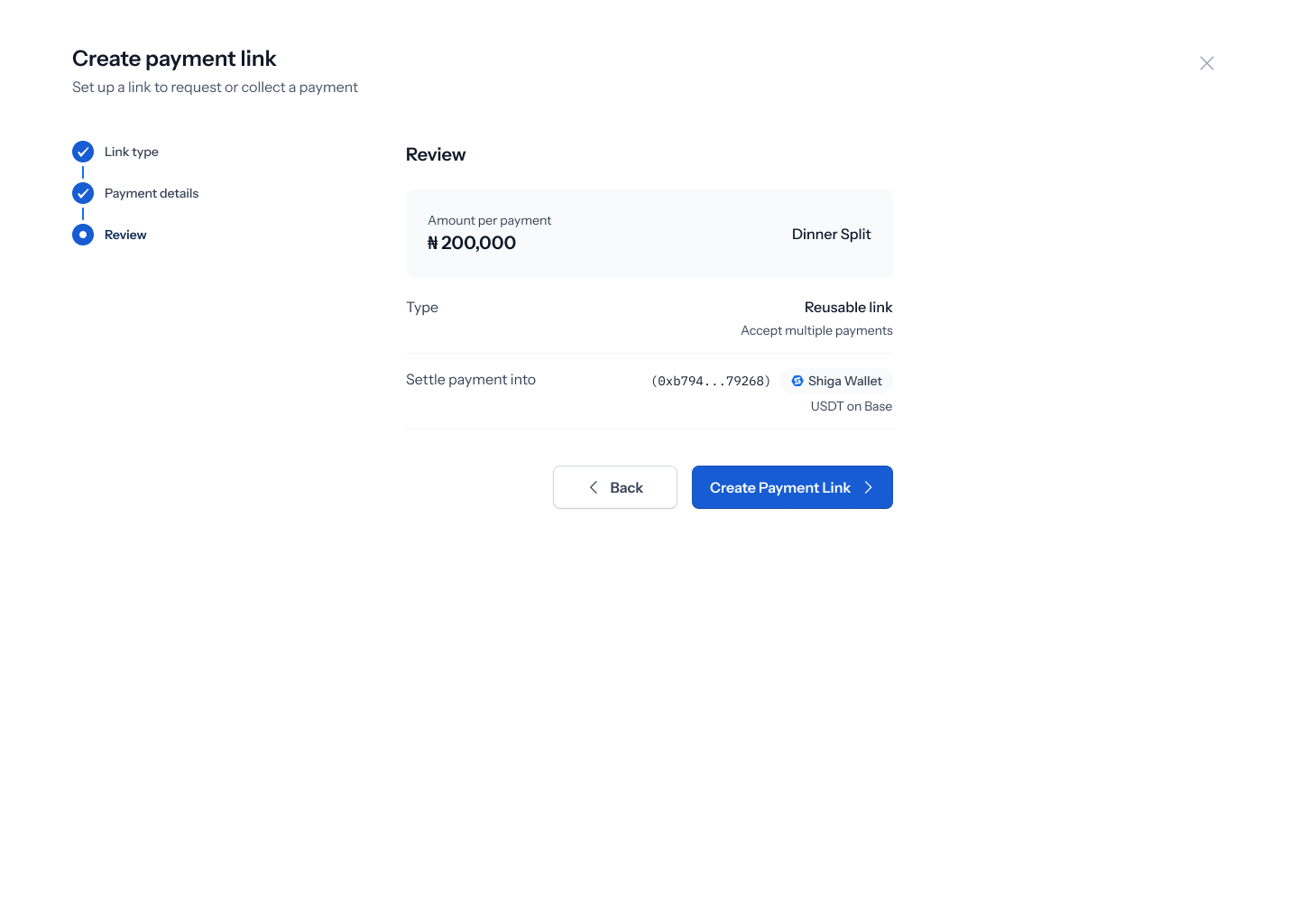 Review before creating