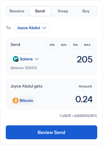 Amount entered