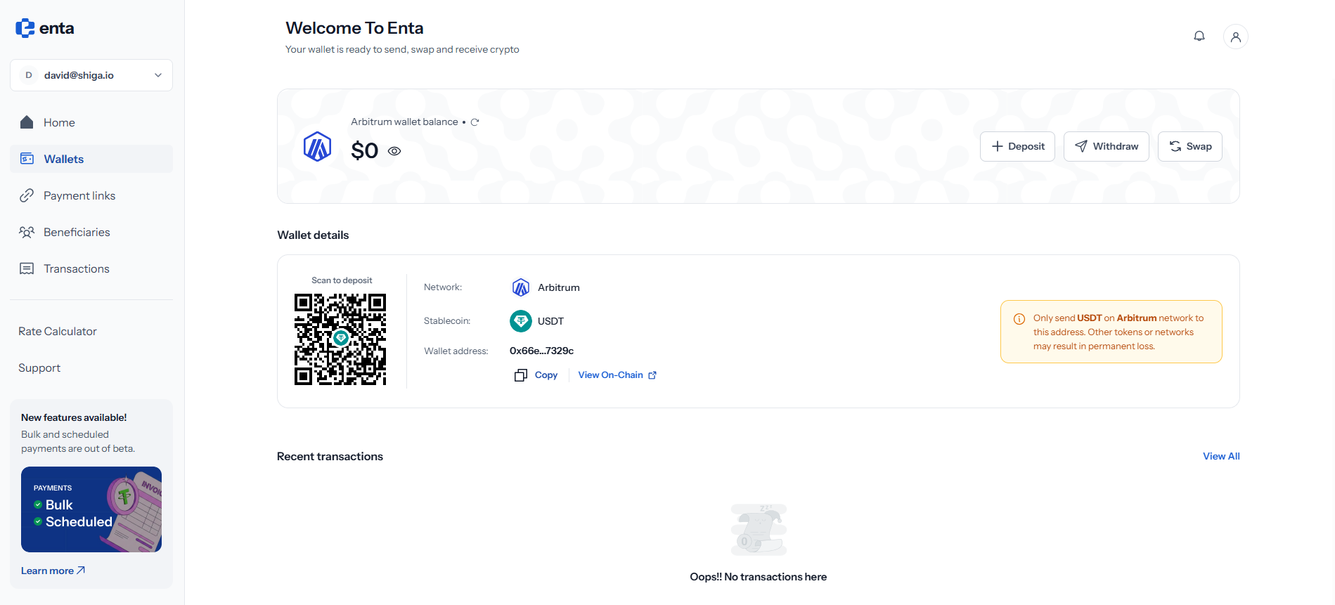 The Arbitrum USD₮ wallet