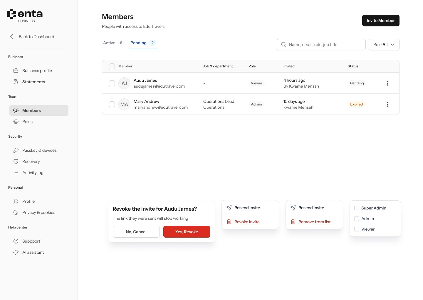 Members — pending