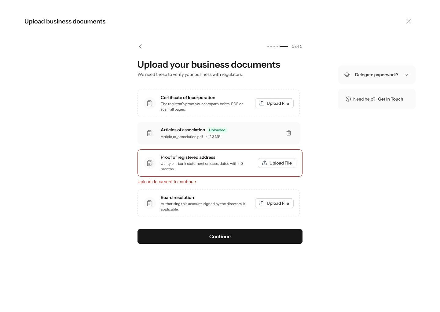 Upload states
