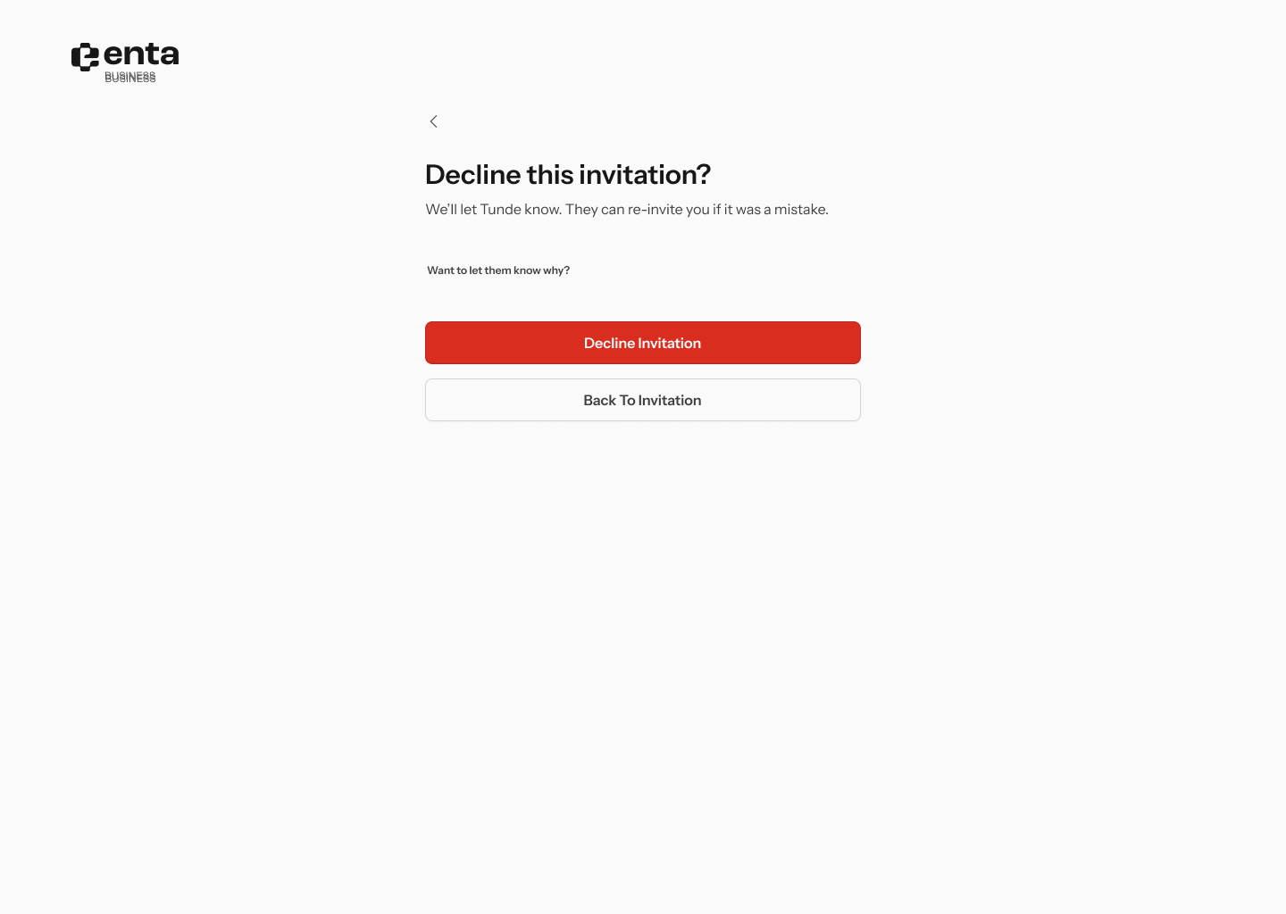 Decline confirmation