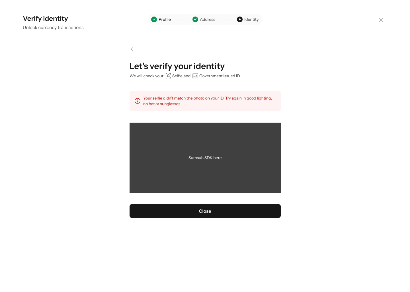 Identity capture, second state